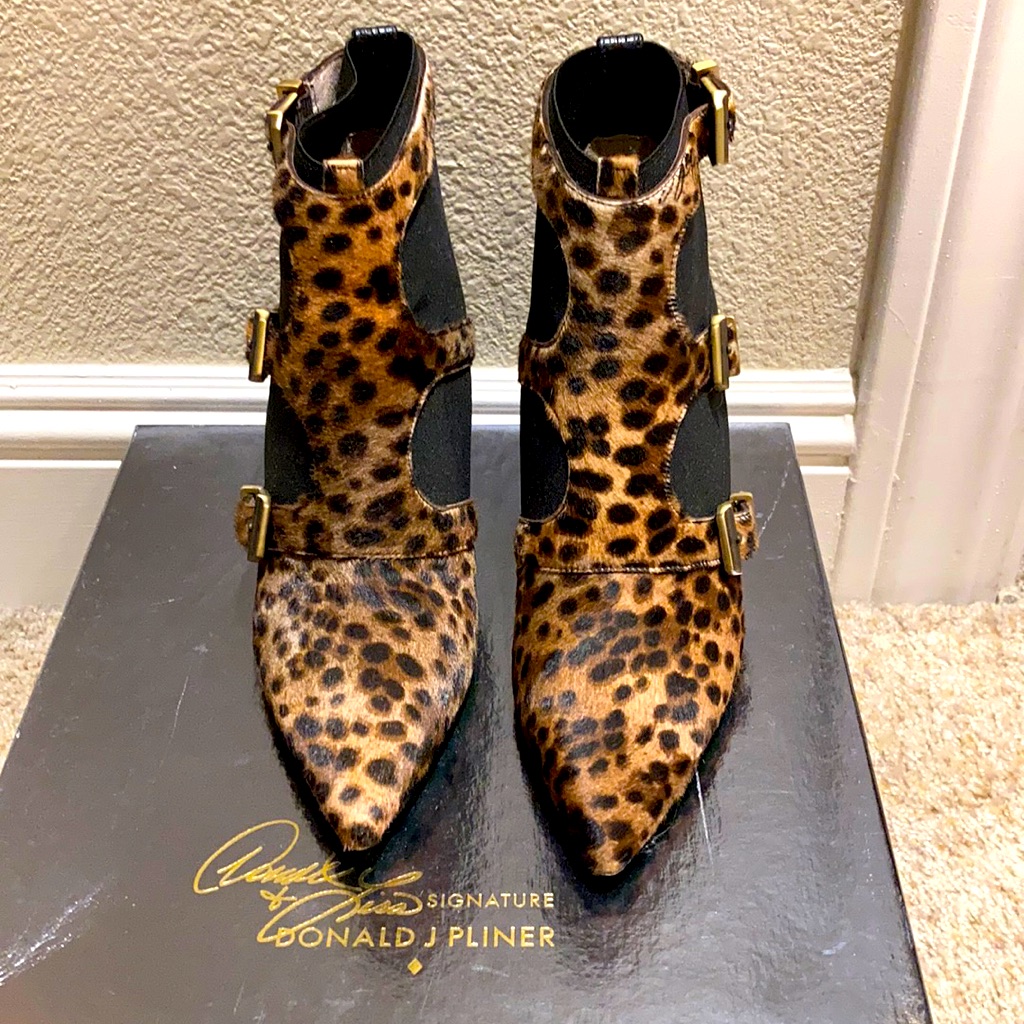Donald J Philner Leopard Print Booties